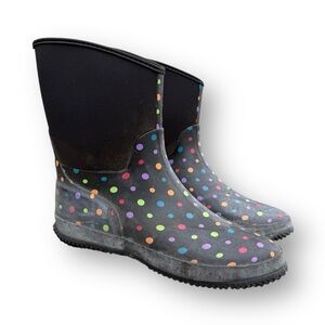 Western Chief Ditsy Dot Rubber Chore Garden Barn Rain Boots Women's size 9